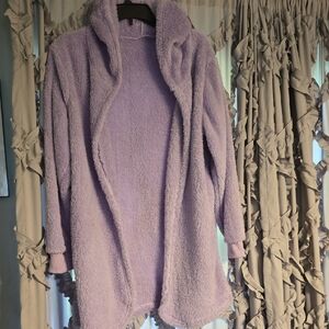 Cozy Lavender Open-Front Cardigan